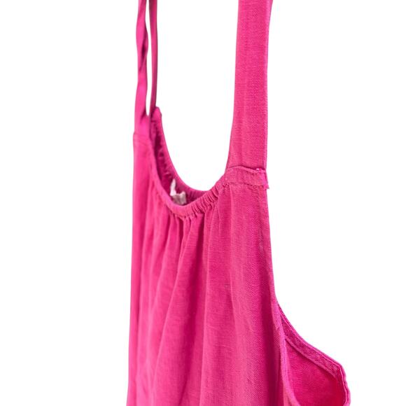 $238 EILEEN FISHER Organic Linen Midi Cami Dress Sundress | Sz XL, Geranium Pink - Picture 15 of 16
